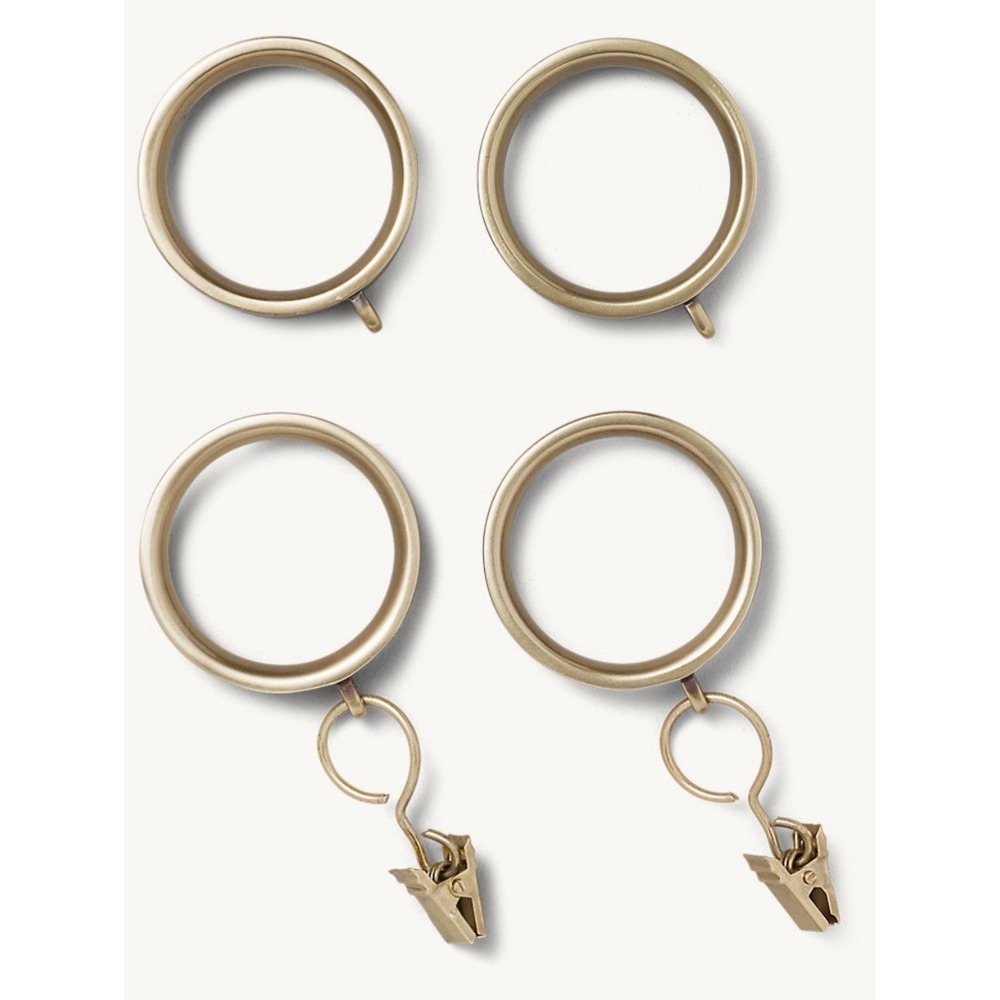 Restoration Hardware Easton Solid Brass Loop Drapery Rings (Set of 6)
